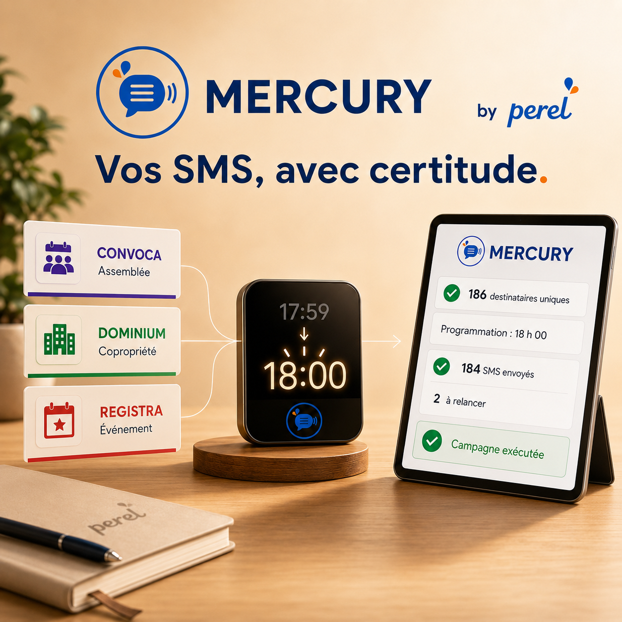 MERCURY – Tous vos SMS Dolibarr. Enfin centralisés.